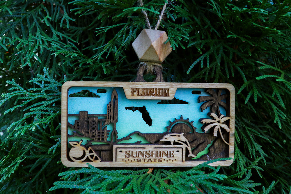 50 States Wooden Ornaments