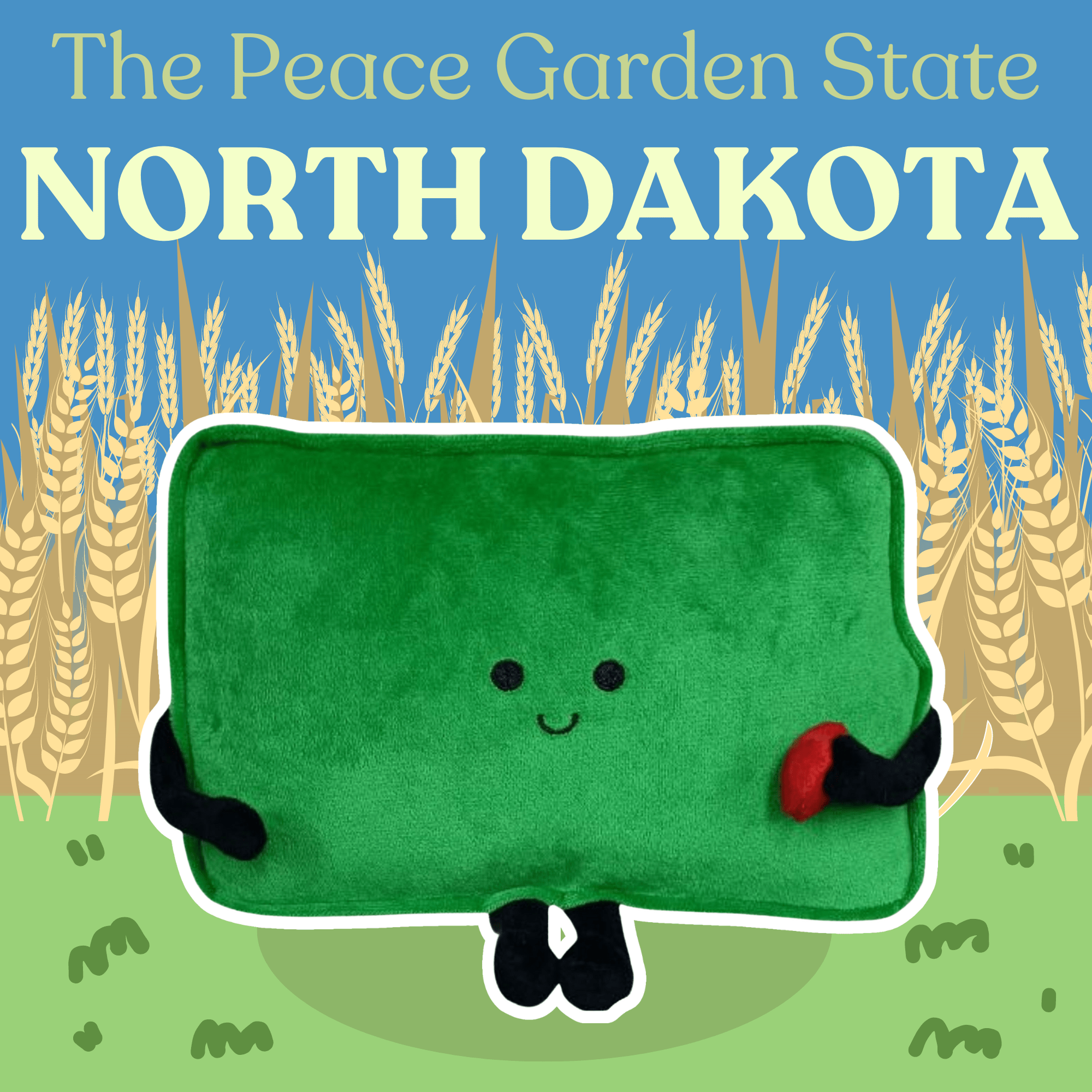 North Dakota Stuffed State Plush – Soft NDSU Colors Bison Fan Gift